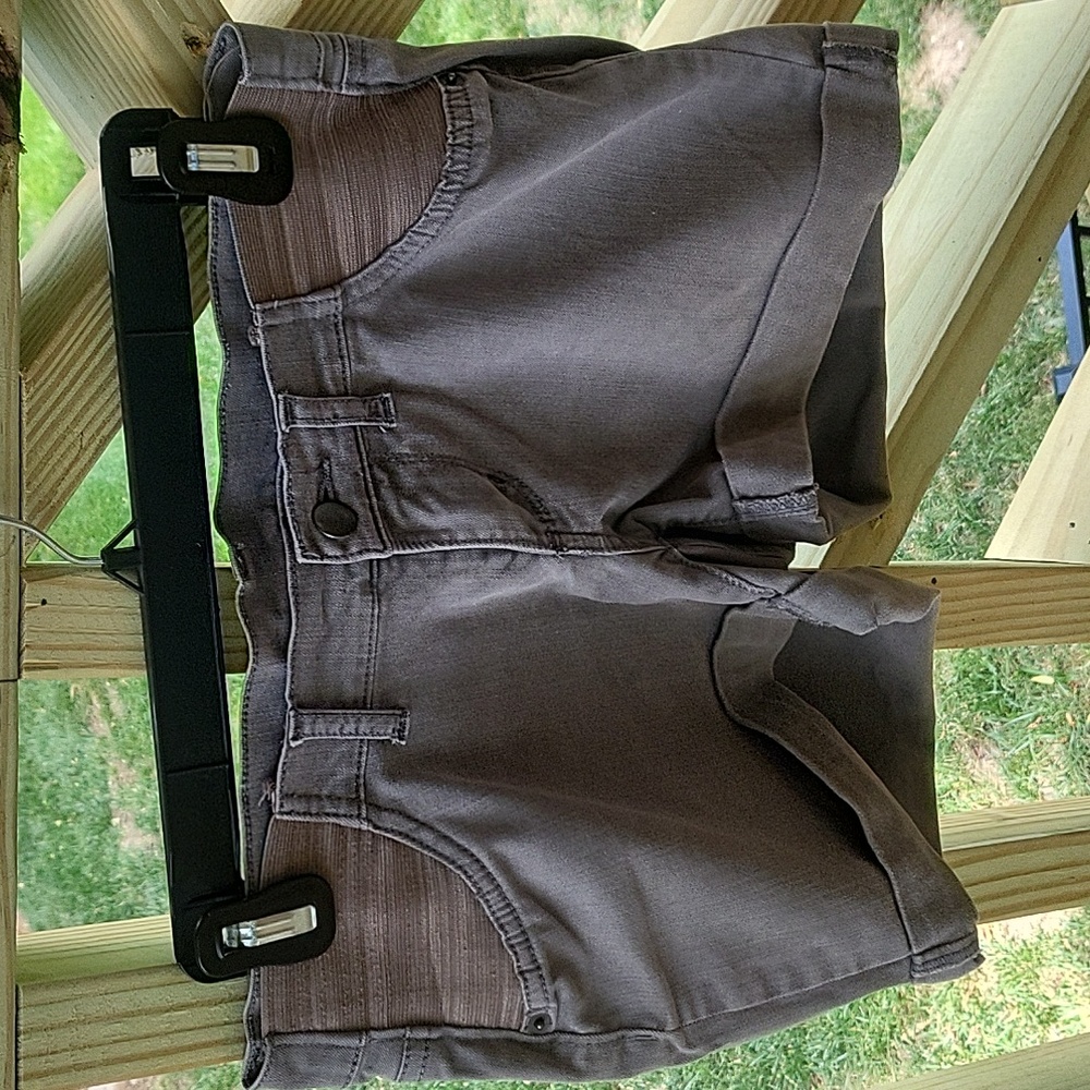 Grey denim maternity shorts